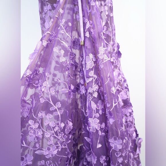 NWOT Bronx and Banco Jasmine Lilac floral Strapless Gown - Picture 11 of 16